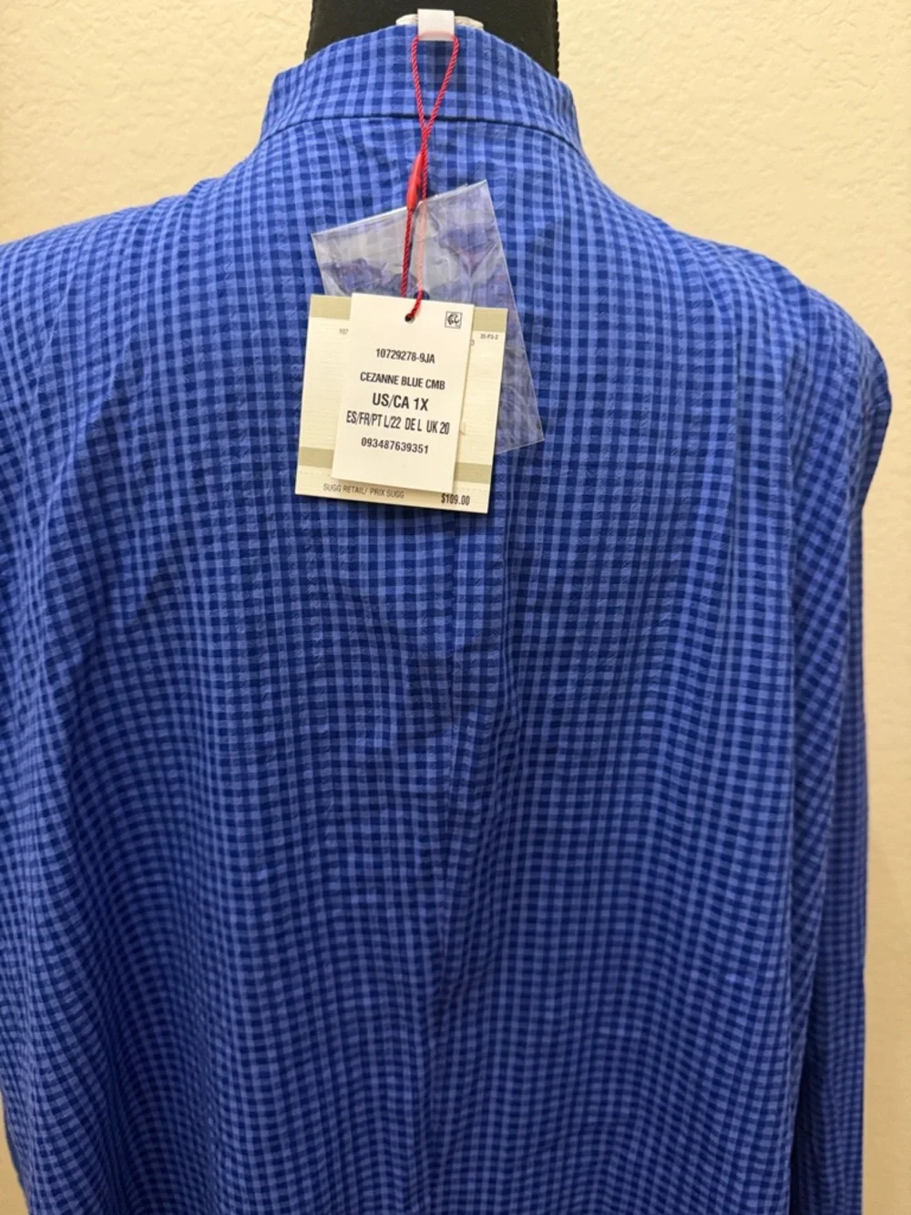 Anne Klein Royal Blue Long Sleeve Button Front Tunic - Picture 3 of 4